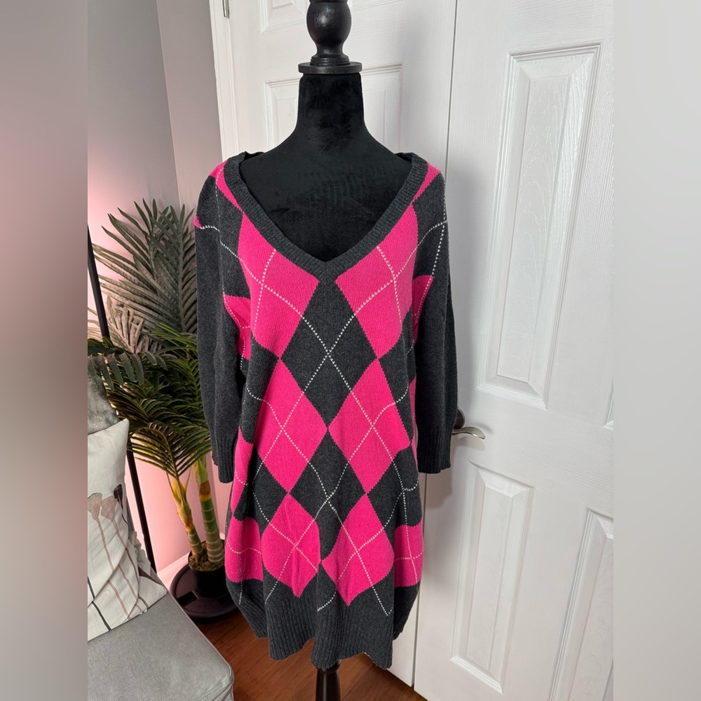 Old Navy Pink + Gray Sweater Dress | XXL